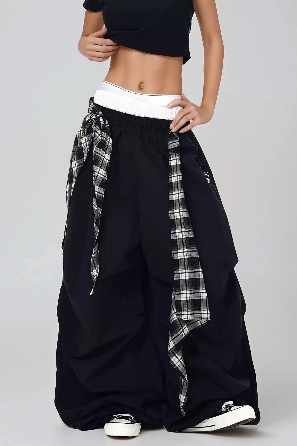 PLAID WRAP PANT