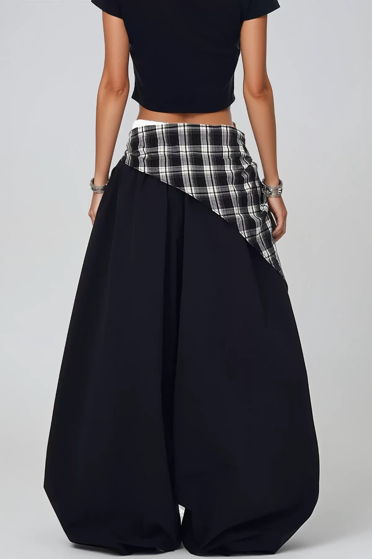PLAID WRAP PANT