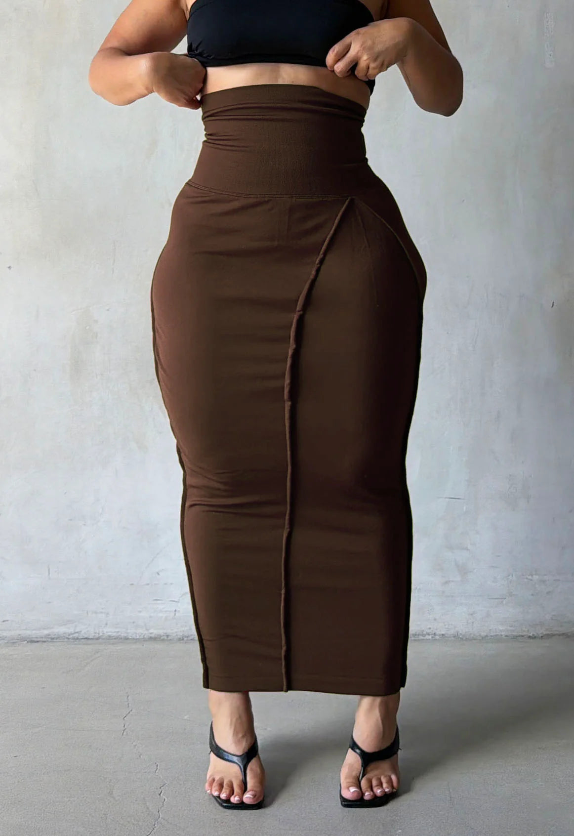 The Tummy Control Skirt in Chocolate